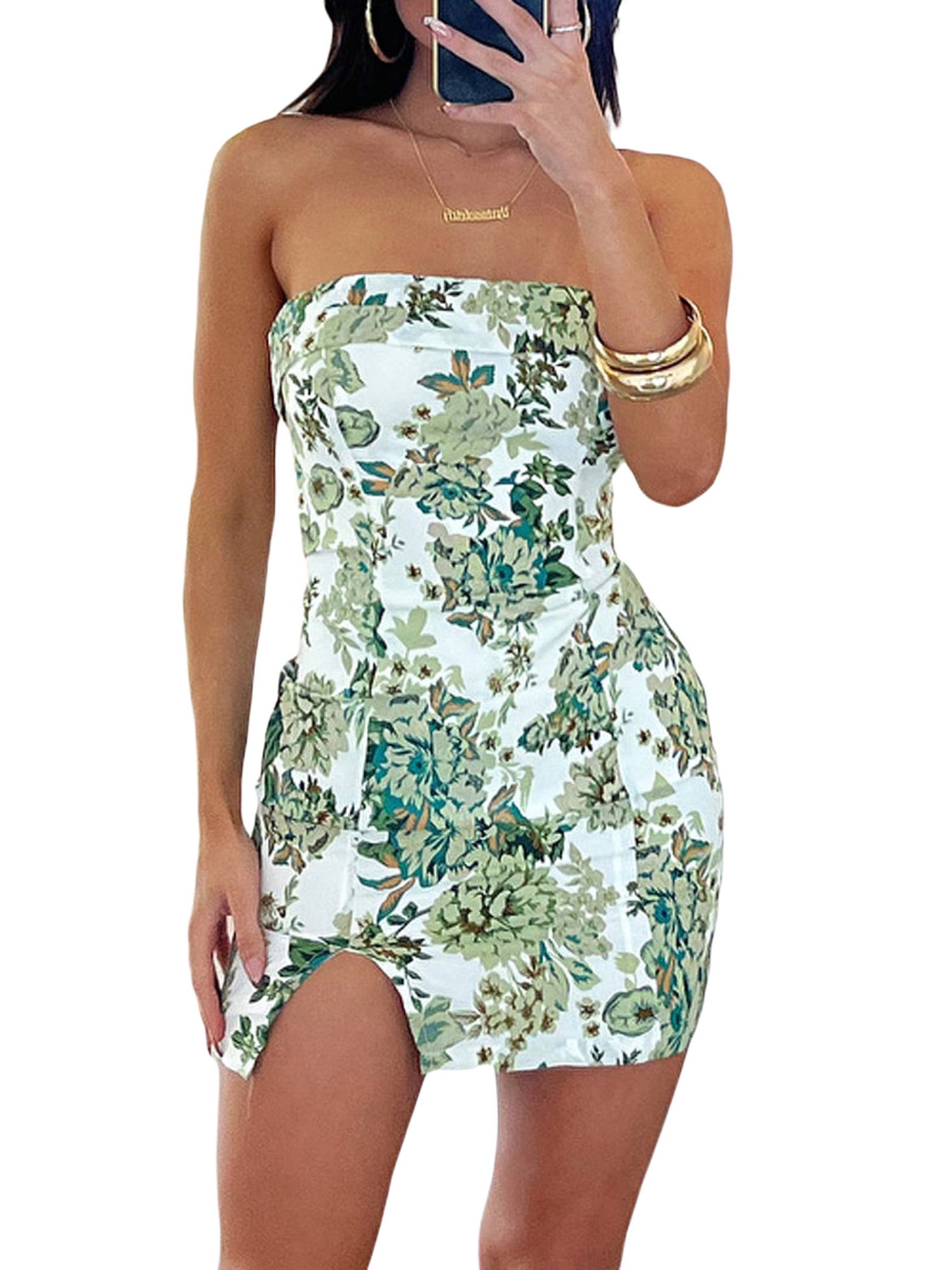 Women's Sleeveless Cut Out Front Solid Mini Dress
