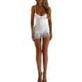 thumbnail image 1 of Cenuakty Women's Summer Slip Dress Lace Floral Sleeveless Low Cut Layered Hemline Slim Mini Corset Dress, 1 of 9