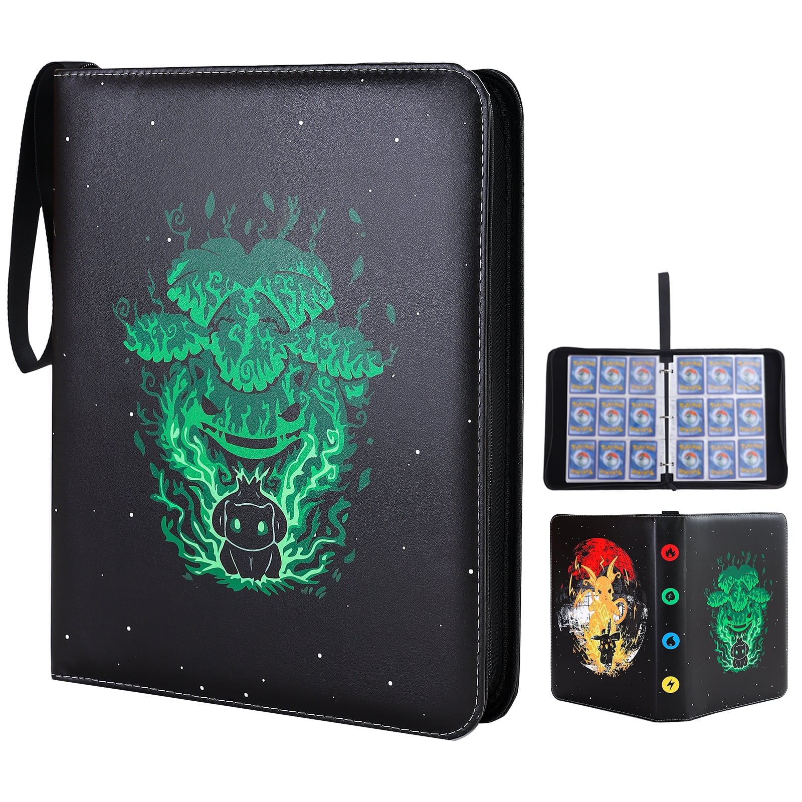 Cenxaki Trading Card Binder,9Pocket Pages Removable Carrying Trading