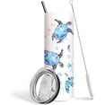 thumbnail image 1 of Ceovfoi Sea Turtle Tumbler with Lid and Straw,Double Wall Vacuum Stainless Steel 20 Oz Watercolor Ocean Turtle Cup, Water Bottle, Travel Coffee Mug,Hawaiian Sea Turtle,Sea Turtle Decor,Accessories, 1 of 6