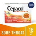 thumbnail image 1 of Cepacol Extra Strength Sore Throat Lozenges, Powerful Symptom Relief, Oral Pain Reliever, Honey Lemon Flavor with a Burst of Cool Menthol, 16 Lozenges, 1 of 10