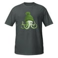 thumbnail image 1 of Cephalopod Octopus Lover Chilling Green Cap Novelty Apparel T-Shirt (Dark Heather, 2XL), 1 of 2