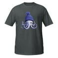 thumbnail image 1 of Cephalopod Octopus Lover Chilling Purple Cap Novelty Apparel T-Shirt (Dark Heather, XL), 1 of 1