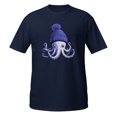 thumbnail image 1 of Cephalopod Octopus Lover Chilling Purple Cap Novelty Apparel T-Shirt (Navy, 2XL), 1 of 2
