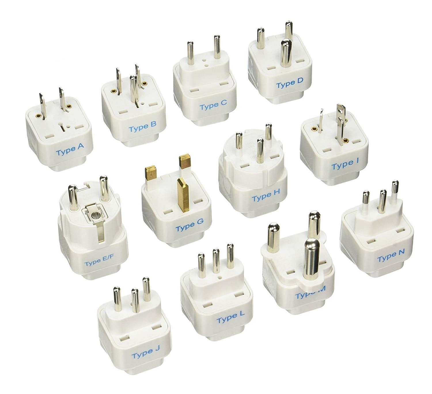 Ceptics 12Pcs International Travel Worldwide Grounded Universal Plug ...