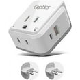 thumbnail image 1 of Ceptics Brazil Power Plug Adapter Travel Set, 20W PD & QC, Safe Dual USB & USB-C 3.1A - 2 USA Socket - Compact & Powerful - Also Use in Peru, Chile - Includes Type C, Type N Swadapt Attachments, 1 of 7