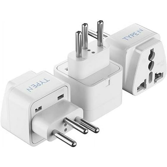 Ceptics Type N Grounded Universal Plug Adapter Converter for Brazil Pack of 3