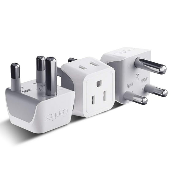 Ceptics CT-10L S. Africa, Botswana Travel Adapter Plug - Type M (3-Pack)