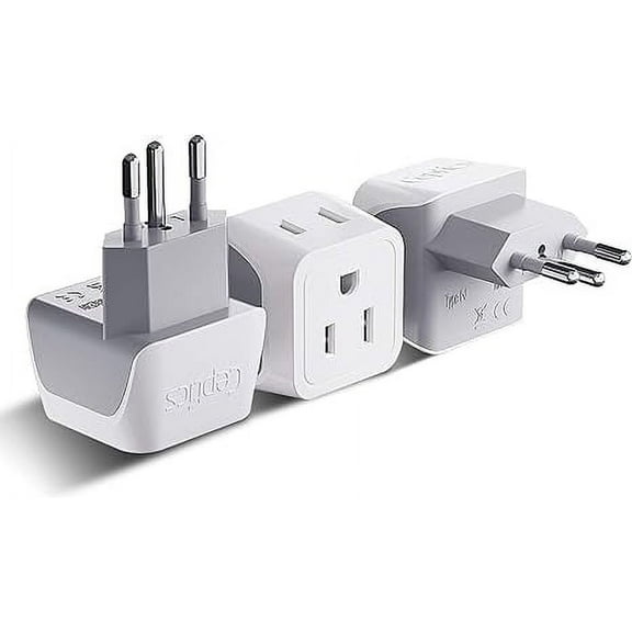 Ceptics CT-11C Brazil Travel Adapter Plug - Type N (3-Pack)