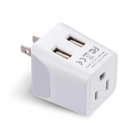 Ceptics CTU-6 Japan, US Travel Adapter Plug - Type B - Dual USB Device