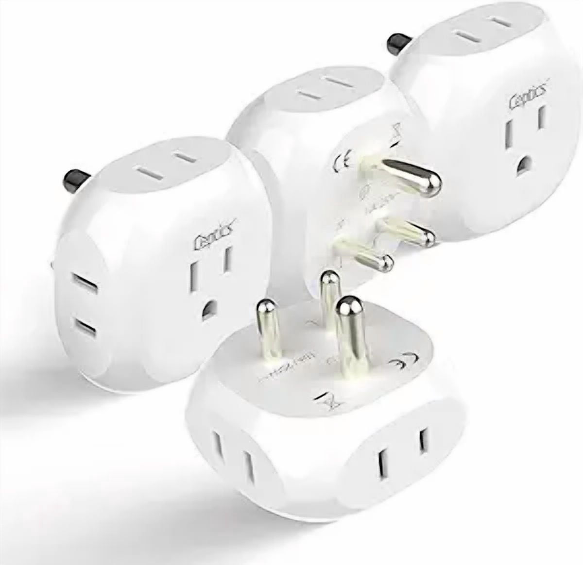 Ceptics Europe Travel Adapter Plug Set Schuko - 4 Input - Ultra Compact ...