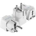 thumbnail image 1 of Ceptics Grounded Universal Plug Adapter for Europe, Germany, France (Schuko) (Type E/F) - 3 Pack, 1 of 3