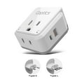 thumbnail image 1 of Ceptics Italy, Chile, Rome Power Plug Adapter Travel Set, 20W PD & QC, Safe Dual USB & USB-C 3.1A - 2 USA Socket - Compact - Use in Lybia, Tunisia, Uruguay Includes Type C, Type L Swadapt Attachments, 1 of 12