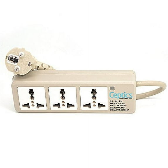 Ceptics Portable Universal Travel Power Strip Charger For Use In Europe