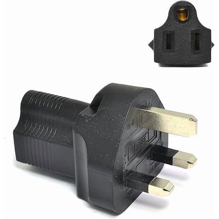 Ceptics UK, UAE, Hong Kong BS-1363 Travel Power Plug Adapter Accepts NEMA 5-15R - ETL Certified - Industrial Grade (IG-7)