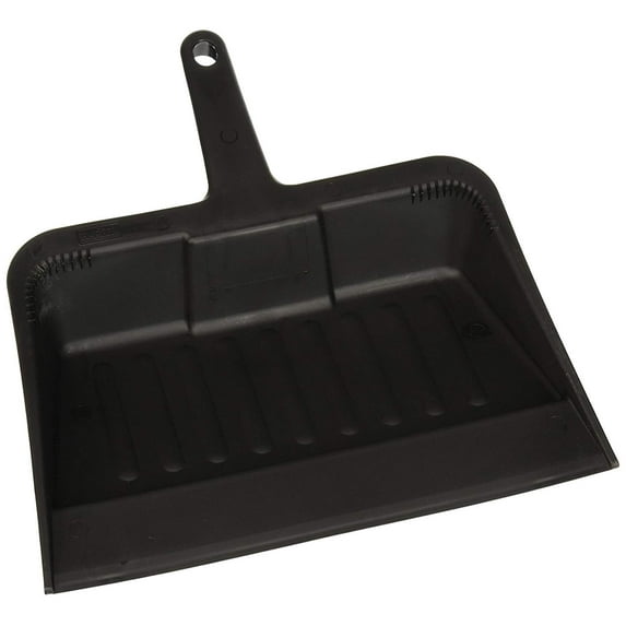 Cequent 12 Inch Dustpan - Heavy Duty - Single Piece, Black