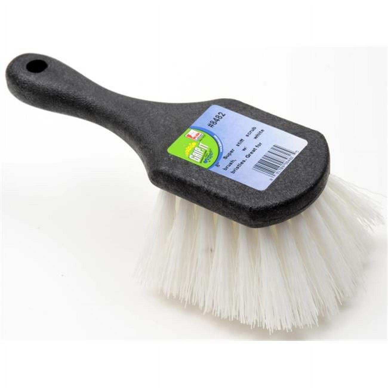 Harper 8-Inch Black Plastic Utility Scrub Brush with Synthetic Bristles