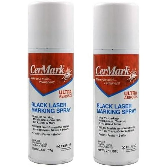 CerMark Ultra Laser Marking Aerosol, Improve Lasered Work, All In One High Performance Laser Marketing Aerosol For Metal, (2-Pack), 2 Oz$$Art & Craft