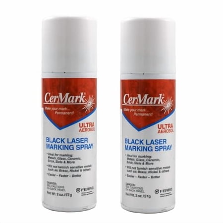 CerMark Ultra Laser Marking Aerosol, Improve Lasered Work, All In One High Performance Laser Marketing Aerosol For Metal, (2-Pack), 2 Oz