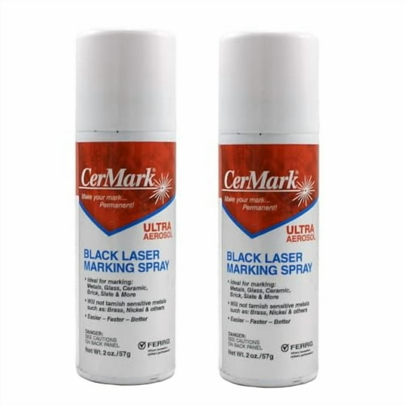 CerMark Ultra Laser Marking Aerosol, Improve Lasered Work, All In One High Performance Laser Marketing Aerosol For Metal, (2-Pack), 2 Oz