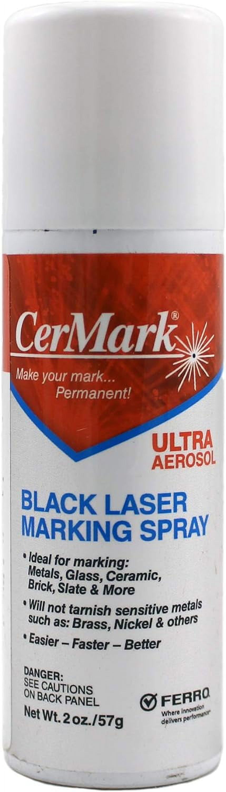 CerMark Ultra Laser Marking Aerosol, Permanently Marks on Metals, Glass &  Ceramic, 2 oz