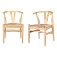 thumbnail image 1 of Cera Dining Chair Set of 2- Handwoven Rope Seat- Natural Brown Wood, 1 of 6