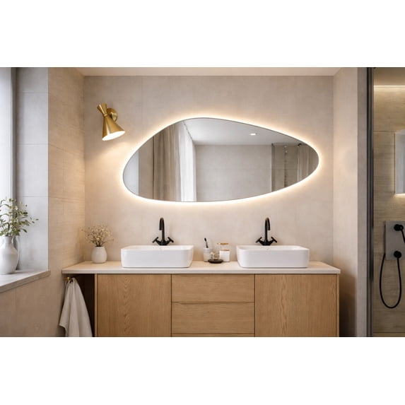 Space Mirror - Modern Asymmetrical Wall Mirror | Alpken