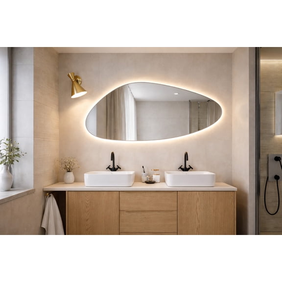Space Mirror - Modern Asymmetrical Wall Mirror | Alpken