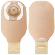 CeraPlus Ostomy Pouch, One-Piece System, 12 Inch Length, Up to 2-1/8 Inch Stoma, Drainable, Soft Convex/Trim to Fit, Beige, 5 Count