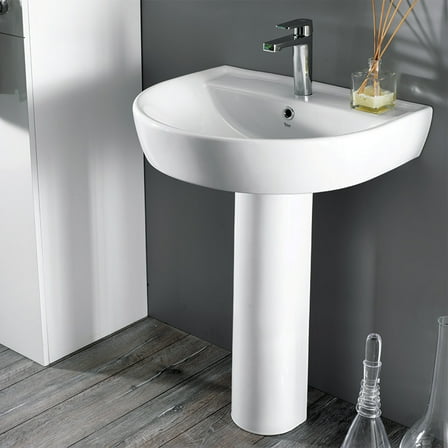 CeraStyle by Nameeks Bella Ceramic 32'' Pedestal Bathroom Sink with Overflow