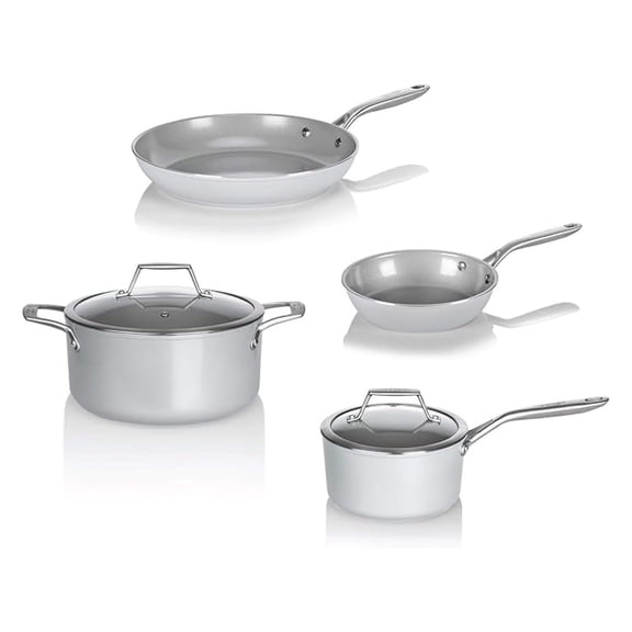 - CeraTerra Collection Ceramic Nonstick Cookware Set ( and Free Ceramic Exterior & Interior), Made in Korea, (6-Piece Set)
