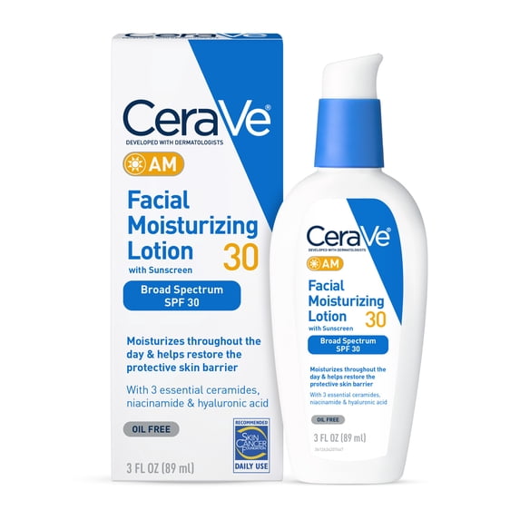 CeraVe AM Face Moisturizer with Broad Spectrum Protection, SPF 30,3 oz