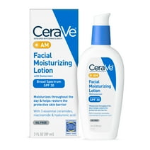CeraVe AM Lotion Face Moisturizer with SPF 30, Normal to Oily Skin Daily Face Sunscreen, 2 fl oz