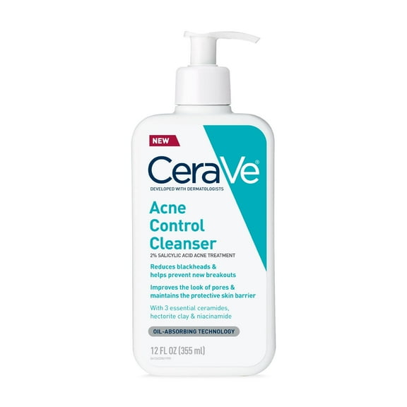 CeraVe Acne Control Face Cleanser with 2% Salicylic Acid to Clear & Prevent Acne
