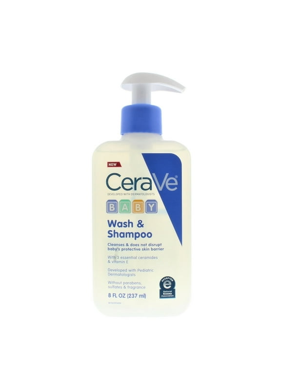 CeraVe Baby Body Wash & Baby Shampoo, Gentle Tear-Free Cleanser for Sensitive Skin & Hair, 8 fl oz