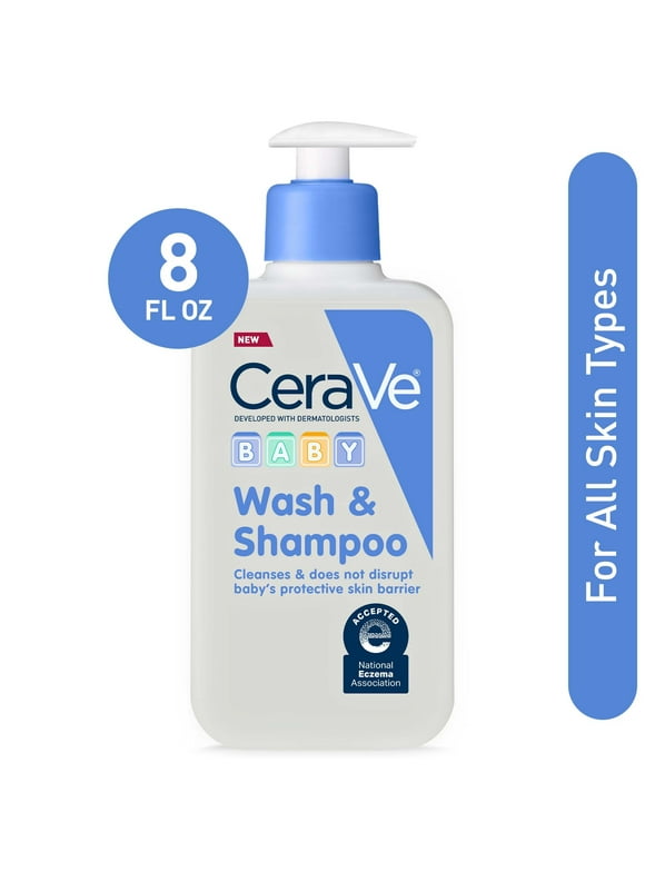 CeraVe Baby Body Wash and Baby Shampoo, Gentle Tear-Free Cleanser for Sensitive Skin, 8 fl oz