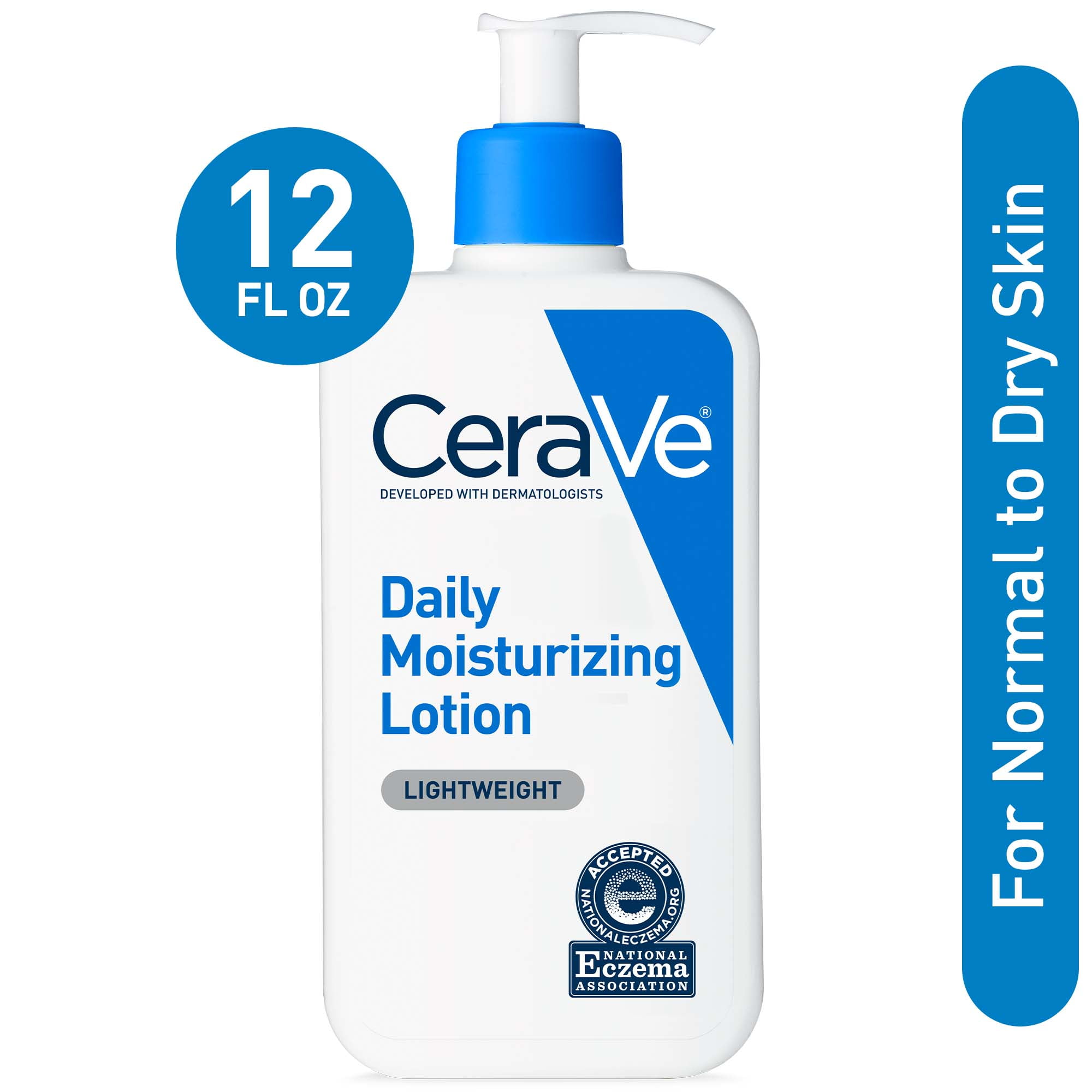 CeraVe Daily Moisturizing Face &amp; Body Lotion with Hyaluronic Acid for Normal to Dry Skin, 12 oz