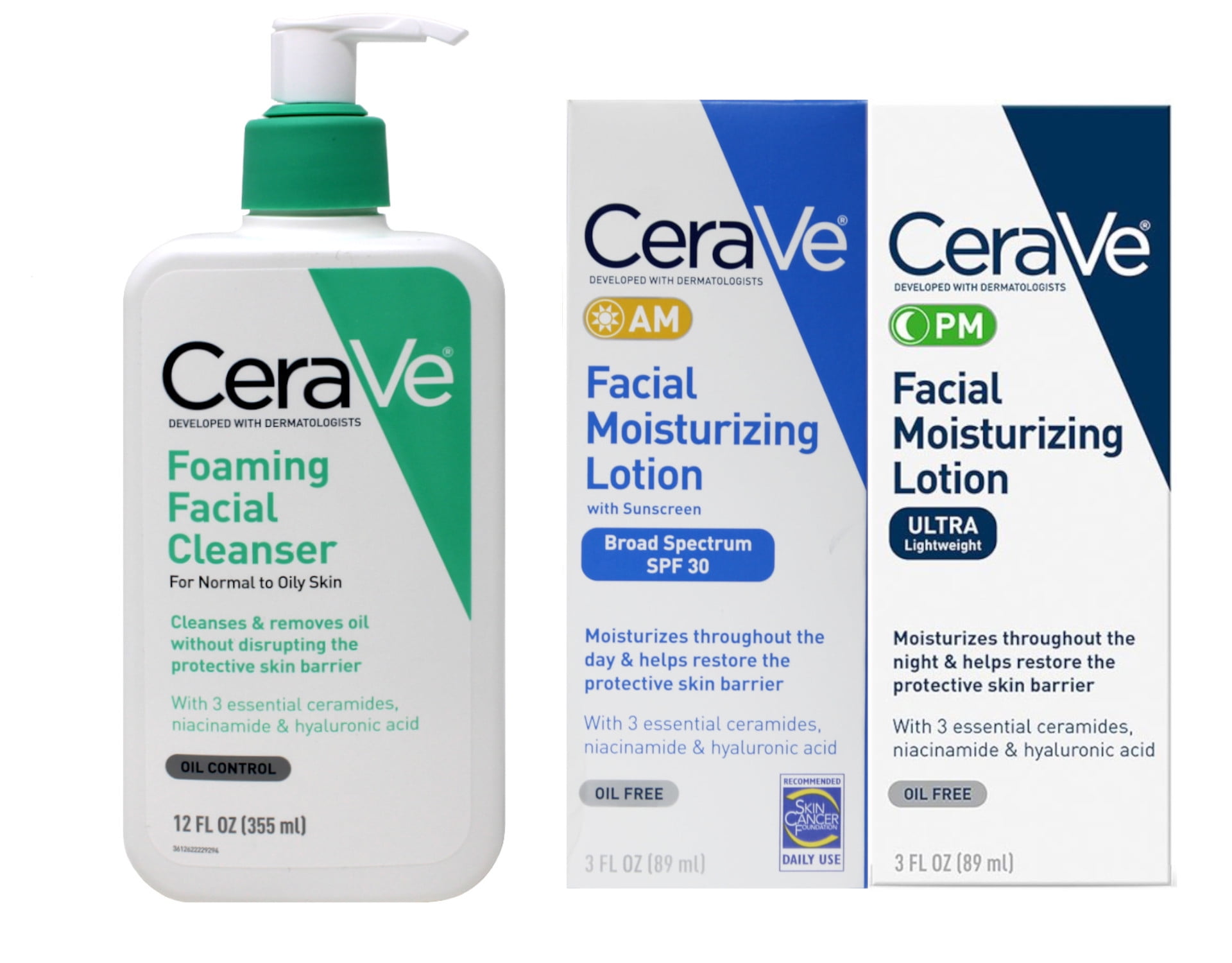 CeraVe Daily Skin Care (Foaming Bundle) Foaming Facial Cleanser (12
