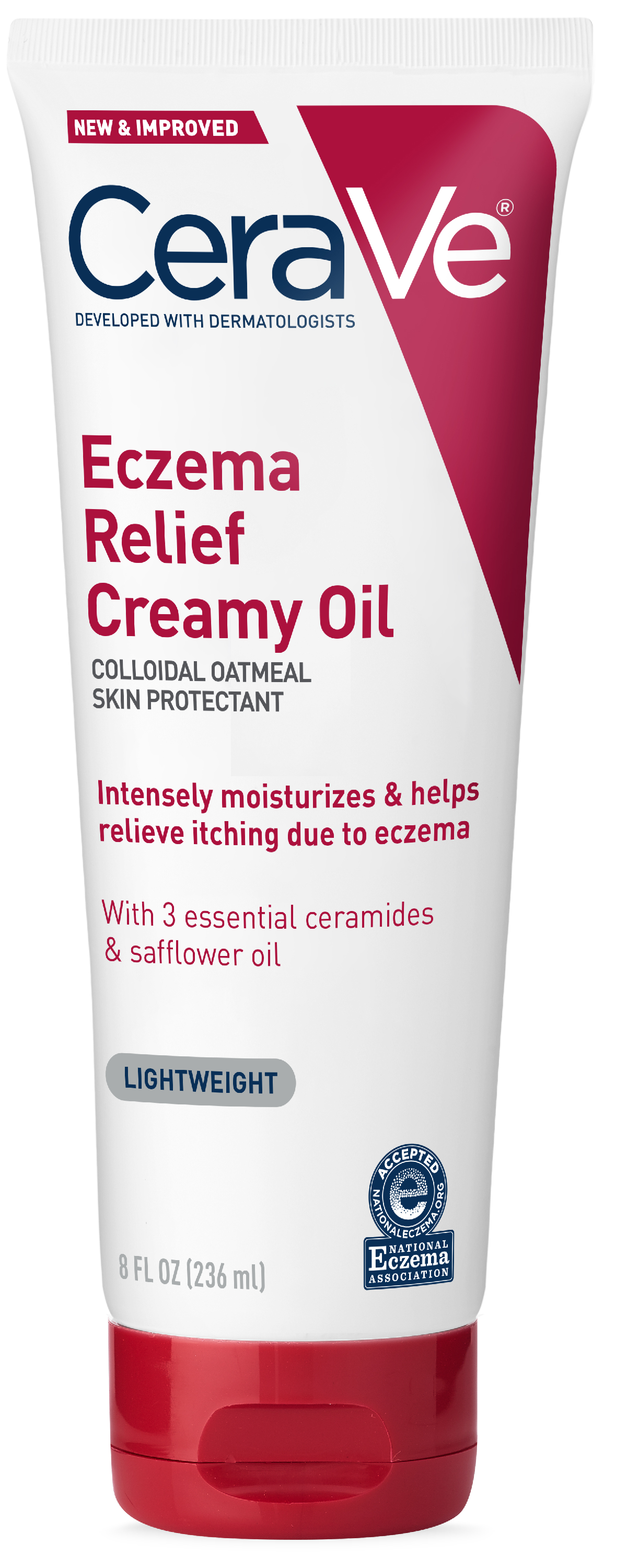CeraVe Eczema Relief Creamy Body Oil for Itchy Dry Skin with Colloidal Oatmeal, FSA Eligible 8 oz - image 1 of 14