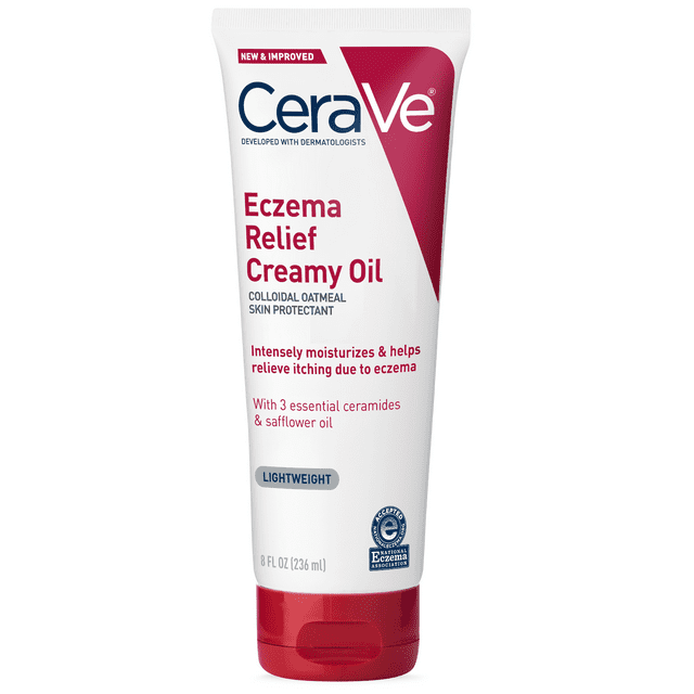 CeraVe Eczema Relief Creamy Body Oil for Itchy Dry Skin with Colloidal Oatmeal, FSA Eligible 8 oz