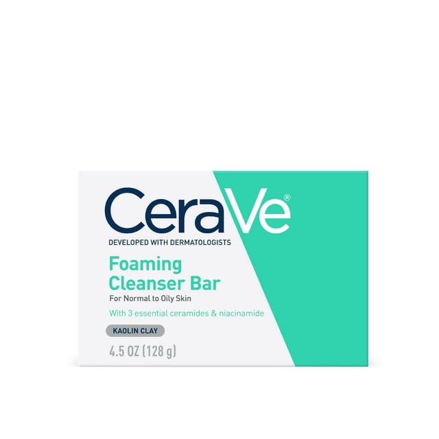 CeraVe Foaming Cleansing Bar, Kaolin Clay - 4.5 oz