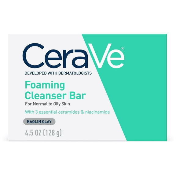 CeraVe Foaming Cleansing Bar, Kaolin Clay - 4.5 oz