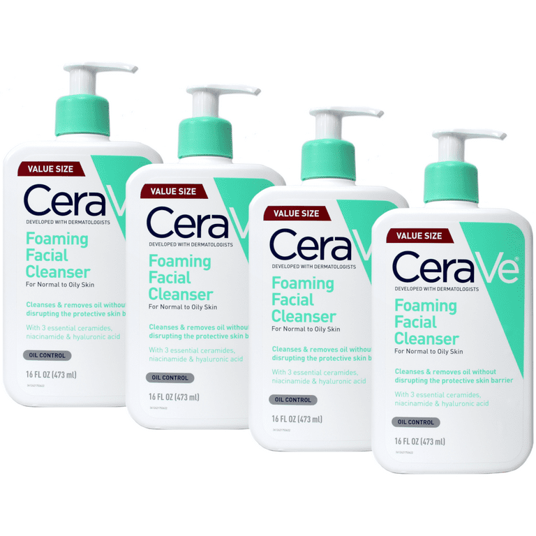 CeraVe Foaming Facial Cleanser 3本セット CeraVe Foaming Facial Cleanser 12 oz (Pack of 3) - Walmart.com