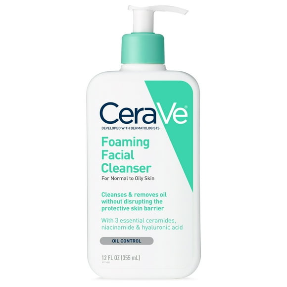 CeraVe Foaming Facial Cleanser, Daily Face Wash for Normal to Oily Skin, 12 fl oz