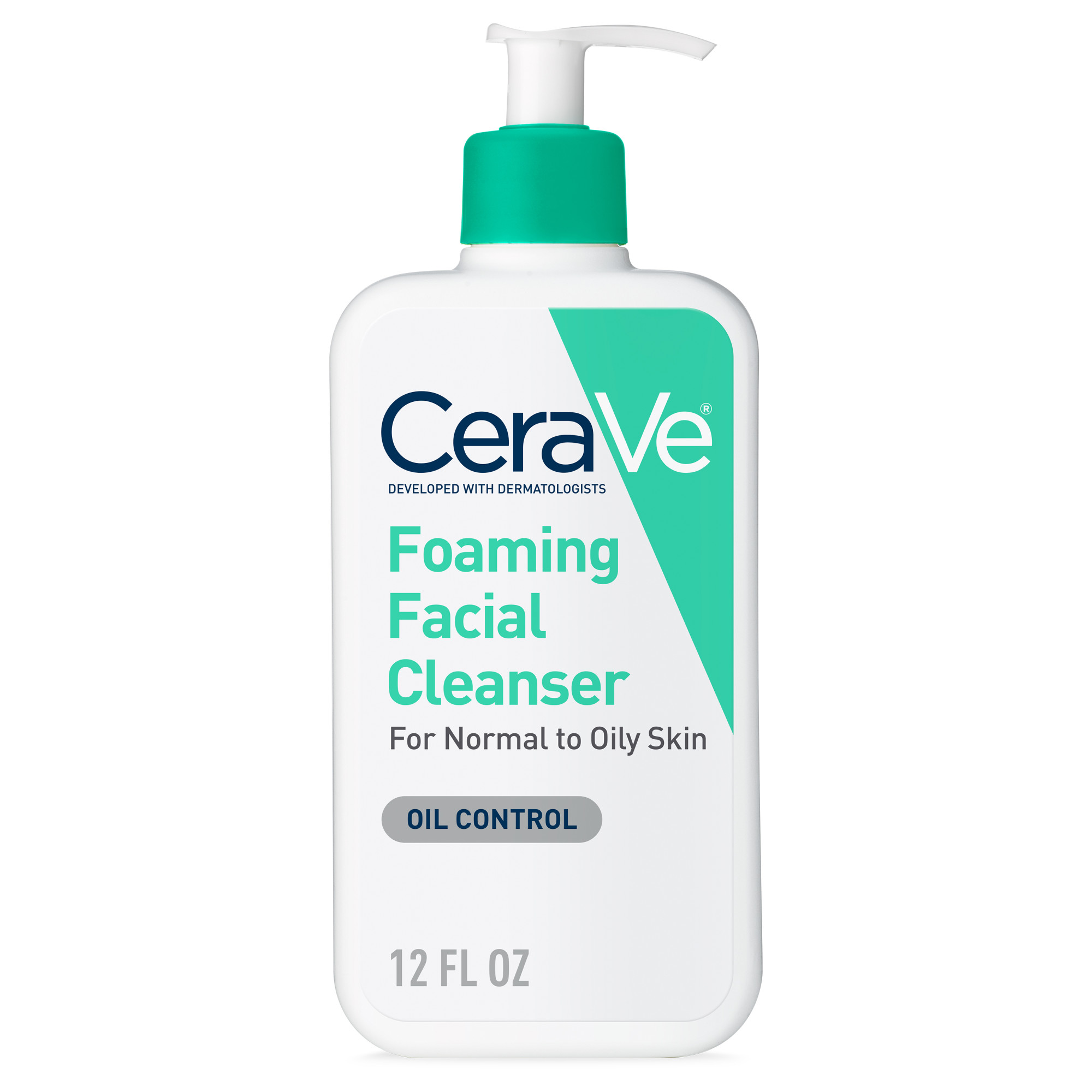 CeraVe Foaming Facial Cleanser, Daily Face Wash for Normal to Oily Skin, 12 fl oz - image 1 of 13