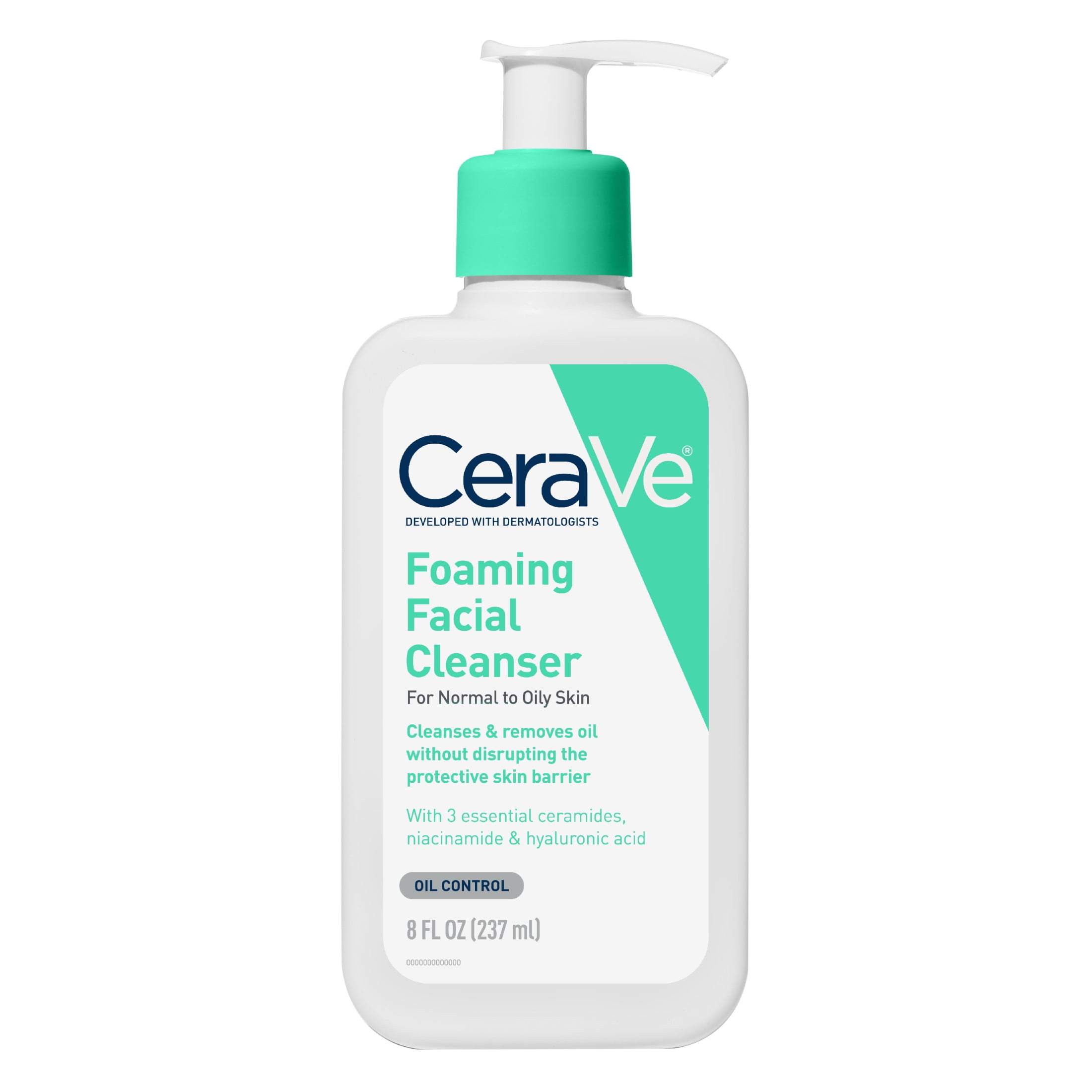 CeraVe Foaming Facial Cleanser, Daily Face Wash for Normal to Oily Skin, 8 fl oz.
