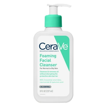 CeraVe Foaming Facial Cleanser, Daily Face Wash for Normal to Oily Skin, 8 fl oz.