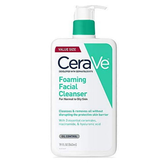 CeraVe Foaming Facial Cleanser | Makeup Remover and Daily Face Wash for Oily Skin | 19 Fluid Ounce