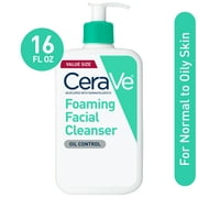CeraVe Foaming Facial Cleanser, Oil Control Face & Body Wash for Normal to Oily Skin, 16 fl oz.