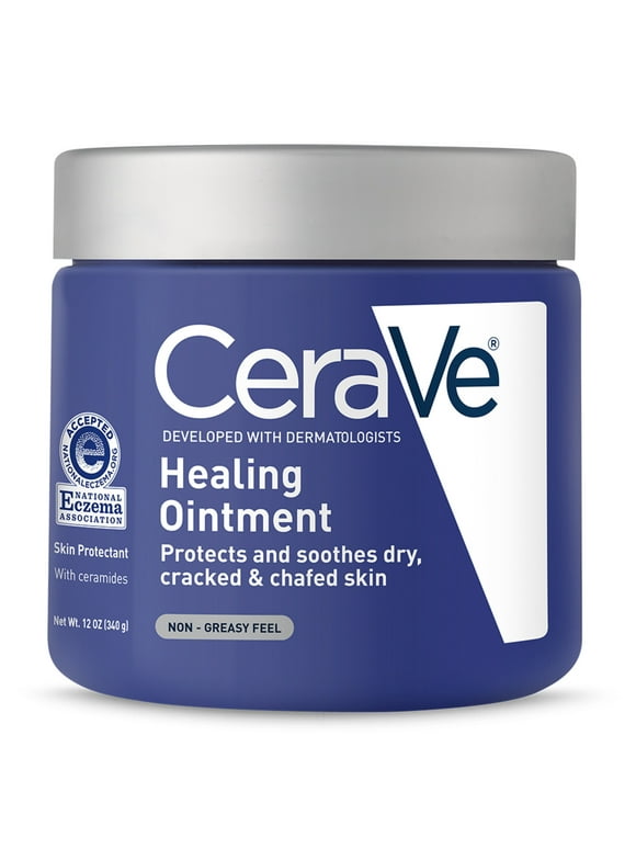CeraVe Healing Ointment for Face & Body, Protects and Soothes Dry, Cracked, & Chafed Skin 12 oz